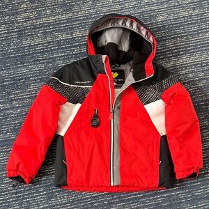 Obermeyer Red and Black Hooded Ski Jacket